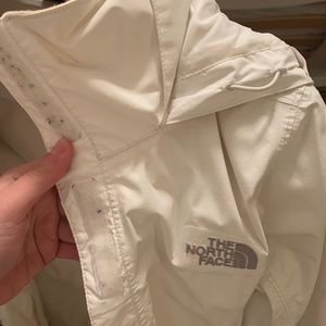White north face rain jacket